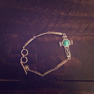 Silver and turquoise bracelet